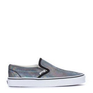 NIB VANS CLASSIC SLIP-ON PRISM BLACK/SILVER SUEDE SHOES -- WOMEN'S 8/MEN'S 6.5